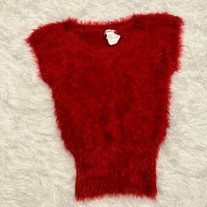 Vintage Roommates Red Faux Fur Mohair Sweater